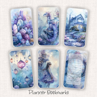 Magic Blue Planner Bookmark, Happy Planner Dashboard, Laminated Planner Supply, Daily Insert Accessory, Gift for Her, Back to School, Dragon