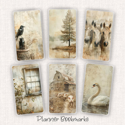 On The Farm Life Planner Bookmark, Happy Planner Page Marker, Laminated Supplies, Notebook Accessory, Gift for Her, Snap-In Bookmark Insert