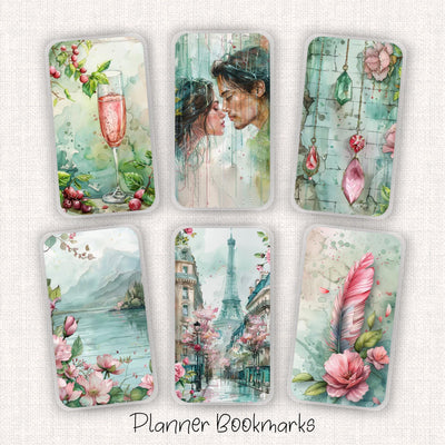 Green Paris Planner Bookmark, Happy Planner Book Lover, Laminate Planner Supply, Bookmark Accessory, Gift for Her, Bookmark Set, Green Mark