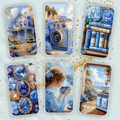 Blue Summer Planner Bookmark Set, Happy Planner Bookmark, Laminated Dashboard, Planner Supply Insert Accessory, Gift for Her, Back to School