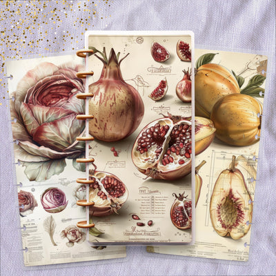 Botanical Fruits Skinny Classic Happy Planner Cover, Laminate Printed Set, Disc Bound Cover Journal Accessory, Planner Supplies, Cover Gift