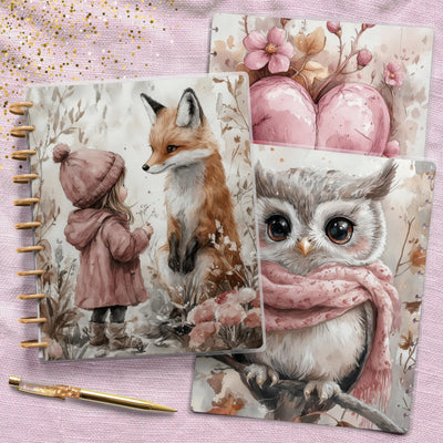 First Love Big Disc Bound Cover, Happy Planner, Laminated Printed Set, Journal Accessory, Planner Supplies, Notebook Cover, Gift for Her