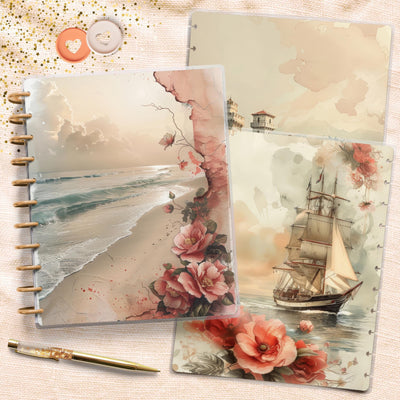 Abroad Dreamings Big Disc Bound Cover, Happy Planner Bundle, Laminated Cover Set, Journal Accessory, Planner Supply Insert, Protective Cover