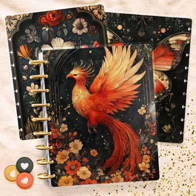 Phoenix Fantasies Disc Bound Cover, Classic Happy Planner Set, Laminated Cover Design, Planner Supply, Journal Accessory, Planner Gift Idea