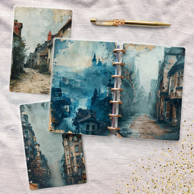 Abandoned Houses Disc Bound Cover, Mini Happy Planner, Laminated Printed Cover Set, Planner Accessory, Journal Cover Bundle, Planner Supply