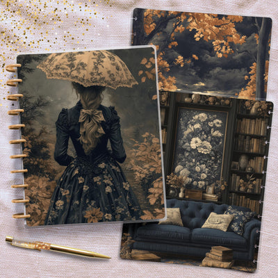 Gothic Manor Big Disc Bound Cover, Happy Planner, Laminated Printed Set, Journal Accessory, Planner Supplies, Notebook Cover, Gift for Her