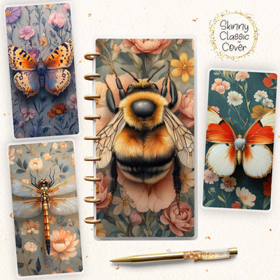 Cute Animals Skinny Classic Happy Planner Cover, Laminated Printed Front Back Set, Disc Bound Cover Journal Accessory, Binder Cover Set