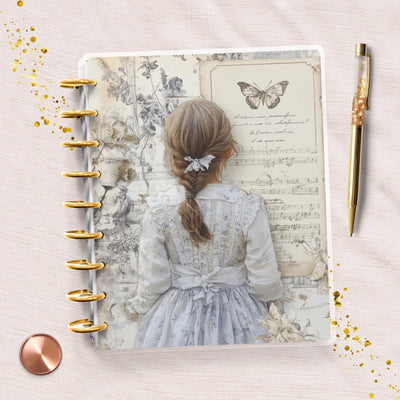 Faded Elegance Classic Happy Planner Cover Set, Laminated Cover Design, Disc Bound Planner Supply, Journal Accessory, Back to School Gift