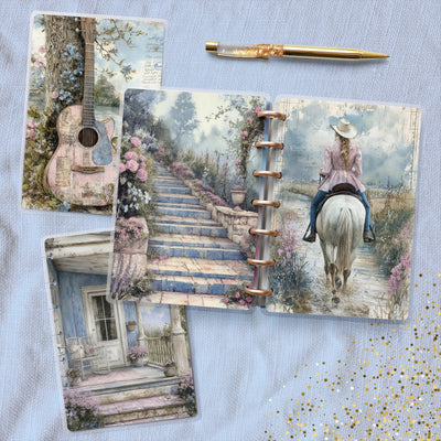 Rustic Cowboy Disc Bound Cover, Mini Happy Planner, Laminated Printed Cover Set, Planner Accessory, Journal Cover Bundle, Planner Supply