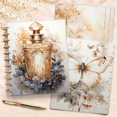 Soft Elegance Big Disc Bound Cover, Happy Planner, Laminated Printed Set, Journal Accessory, Planner Supply, Notebook Cover, Gift for Her