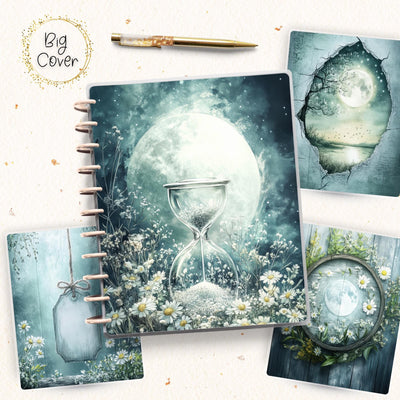 Moonlight Dance Planner Disc Bound Cover, Big Happy Planner, Laminated Planner Cover, Journal Accessory, Gift for Her, Notebook Cover Design