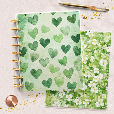 Cutest Greens Disc Bound Cover, Classic Happy Planner Bundle, Laminated Cover Design, Planner Supply, Journal Accessory, Planner Gift Idea