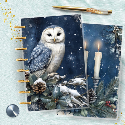 Blue Christmas 8 Disc Bound Cover, TUL Junior Planner Bundle Set, Laminated Design, Planner Supply, Journal Accessory, Ring Planner Gift