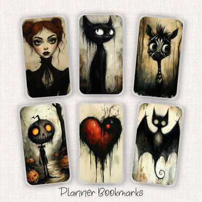 Spooky Cuties Planner Bookmark, Happy Planner Dashboard, Laminated Planner Supply, Notebook Accessory, Gift for Her, Disc Bound Bookmarks
