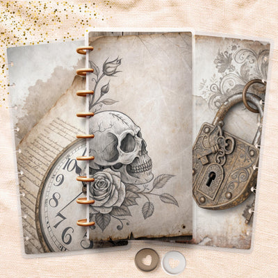 Parchment Letters Skinny Classic Happy Planner Cover, Laminate Printed Set, Disc Bound Cover Journal Accessory, Planner Supplies, Cover Gift