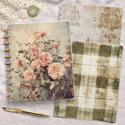 Muted Neutrals Big Disc Bound Cover, Happy Planner Bundle, Laminated Cover Set, Journal Accessory, Planner Supply Insert, Protective Cover