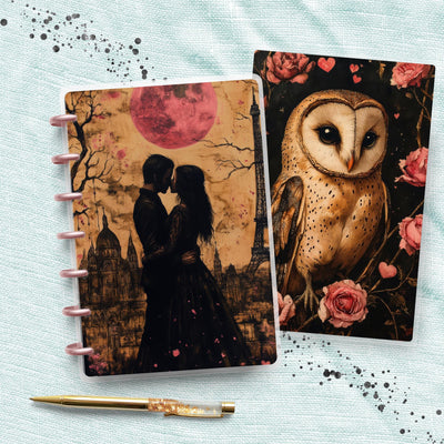 Gothic Love Disc Bound Cover, Mini Happy Planner, Laminated Printed Cover Set, Planner Accessory, Journal Cover Bundle, Planner Supply