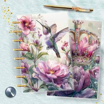 Hummingbird 8 Disc Bound Cover, TUL Planner Bundle Set, Laminated Cover Design, Planner Supply, Journal Accessory, Ring Planner Gift Idea