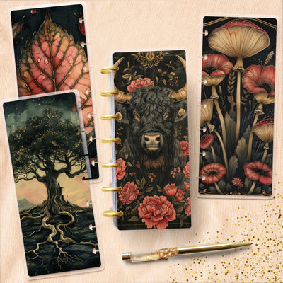 Tarot Skinny Mini Disc Bound Cover, Happy Planner Cover, Laminated Notebook Design Set, Planner Supplies, Journal Accessory, Gift for Her