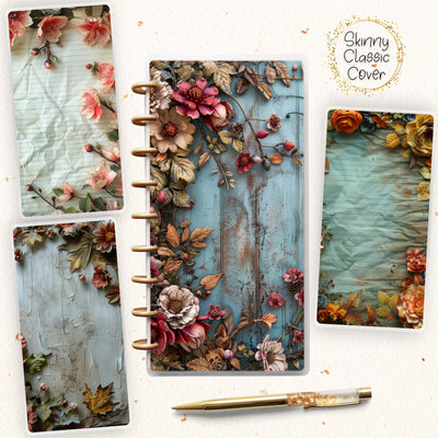 Fall Paper Skinny Classic Happy Planner Cover, Laminated Printed Front Back Set, Disc Bound Cover Journal Accessory, Binder Cover Set Leaves
