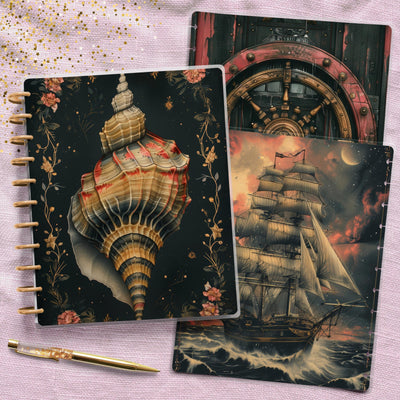 Sea of Dreams Big Disc Bound Cover, Happy Planner, Laminated Printed Set, Journal Accessory, Planner Supplies, Notebook Cover, Gift for Her