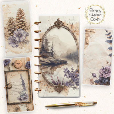 Old Sketch Skinny Classic Happy Planner Cover, Laminate Printed Set, Disc Bound Cover Journal Accessory, Planner Supplies, Binder Cover Gift