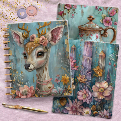 Blue Mysticals Big Disc Bound Cover, Happy Planner Bundle, Laminated Cover Set, Journal Accessory, Planner Supply Insert, Protective Cover