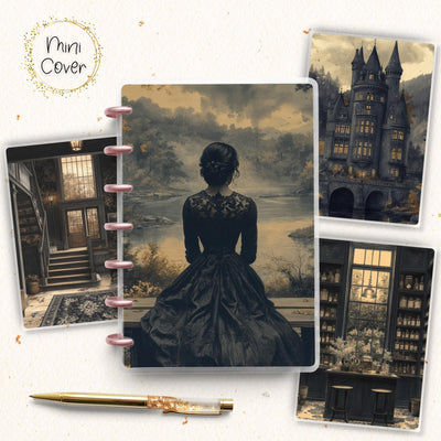 Gothic Manor Mini Disc Bound Cover, Mini Happy Planner, Laminated Cover, Gift for Her, Journal Accessory, Notebook Cover, Planner Supplies