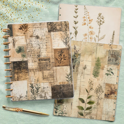 Nature Palette Big Disc Bound Cover, Happy Planner, Laminated Printed Set, Journal Accessory, Planner Supplies, Notebook Cover, Gift for Her