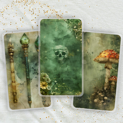 Green Witchcraft Planner Bookmark Set, Mini Happy Planner Page Marker, Big Laminated Insert, TUL Supplies Accessory, Teacher Gift for Her