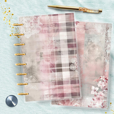 Pink Pattern Boho 8 Disc Bound Cover, TUL Junior Planner Bundle Set, Laminated Design, Planner Supply, Journal Accessory, Ring Planner Gift