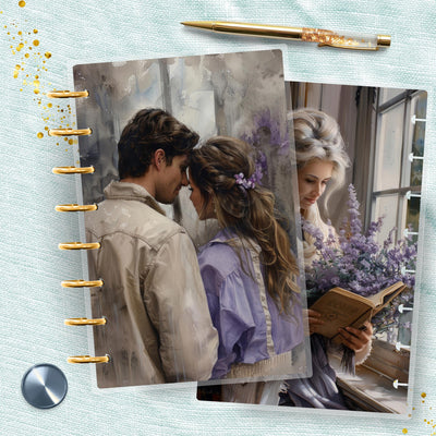 Lavender Love Story 8 Disc Bound Cover, TUL Junior Planner Bundle Set, Laminated Design, Planner Supply, Journal Accessory, Ring Planners