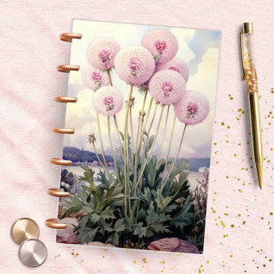 Pink Dandelion Flower Mini Happy Planner Dashboard, Laminated Divider Insert, Journal Accessory, Planner Supply, Disc Bound Notebook Gifts