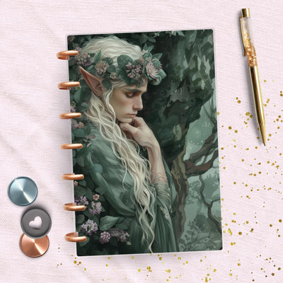 Elven Forest Green Mini Happy Planner Dashboard, Laminated Divider Insert, Journal Accessory, Planner Supply, Functional Disc Bound Notebook