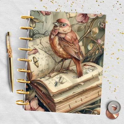 Bird Vintage Letter Classic Happy Planner Dashboard, Laminated Divider Insert, Journal Accessory, Planner Supply Decor, Disc Bound Dashboard