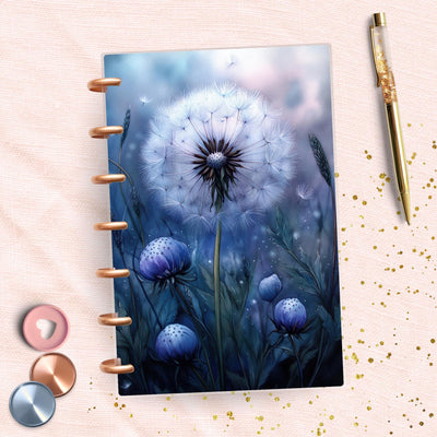 Midnight Dandelion Mini Happy Planner Dashboard, Laminated Divider Insert, Journal Accessory, Planner Supply, Functional Disc Bound Notebook