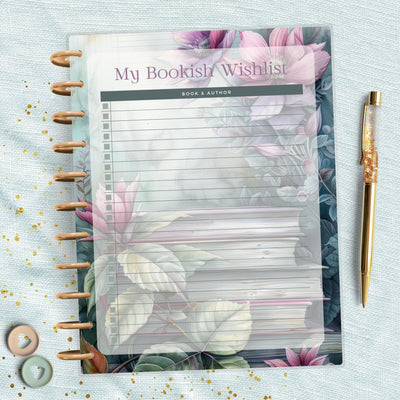 Book Tracker Wishlist Big Happy Planner Dashboard, Laminated Divider Insert, Journal Accessory, Planner Supply Decor, Disc Bound Dashboard