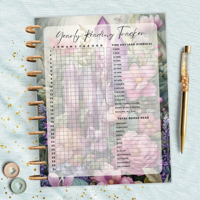 Yearly Reading Tracker Big Happy Planner Dashboard, Laminated Divider Insert, Journal Accessory, Planner Supply Decor, Disc Bound Dashboard