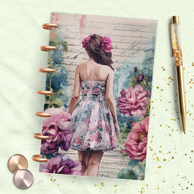 Pink Rose Collages Mini Happy Planner Dashboard, Laminated Divider Insert, Journal Accessory, Planner Supply, Disc Bound Notebook Gifts