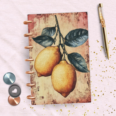 Vintage Lemon Tree Mini Happy Planner Dashboard, Laminated Divider Insert, Journal Accessory, Planner Supply, Functional Disc Bound Notebook