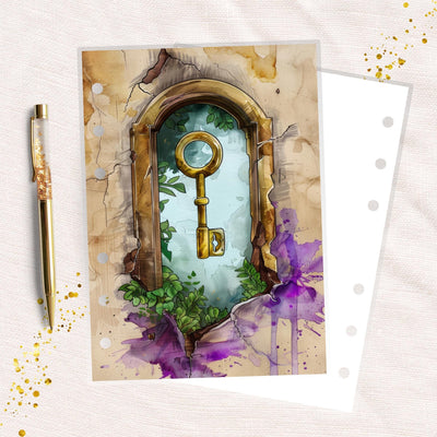 Watercolour Key A6 Ring Planner Dashboard, Laminated Cover Insert, Journal Accessory, Planner Supply Decor, Functional Ring Notebook Divider