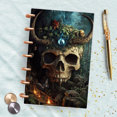 Azure Blue Skull Mini Happy Planner Dashboard, Laminated Divider Insert, TUL Journal Accessory, A5 Planner Supply, Disc Bound Notebook Gifts