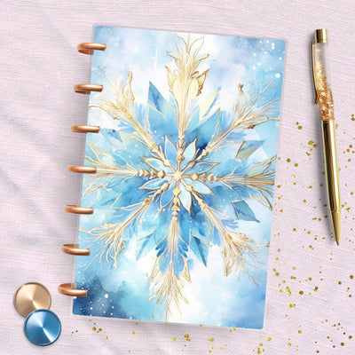 Blue Gold Winter Mini Happy Planner Dashboard, Laminated Divider Insert, TUL Journal Accessory, A5 Planner Supply, Disc Bound Notebook Gifts