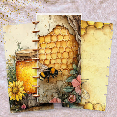 Queen Bee Skinny Classic Happy Planner Cover, Laminate Printed Set, Disc Bound Cover Journal Accessory, Planner Supply Cover, Gift for Her