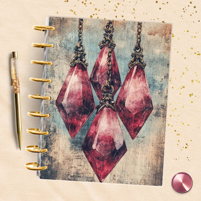 Vintage Red Crystal Classic Happy Planner Dashboard, Laminated Divider Insert, Journal Accessory, Planner Supply Decor, Disc Bound Dashboard
