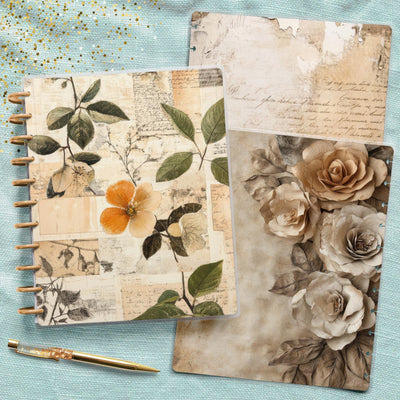 Muted Palette Big Happy Planner Cover, Laminated Cover Bundle Set, Journal Accessory, Classic Planner Supply Insert, TUL Protective Cover