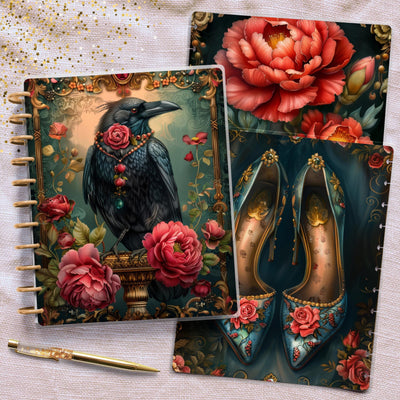 Red Fairytale Big Happy Planner Cover, Laminated Cover Bundle Set, Journal Accessory, Classic Planner Supply Insert, TUL Protective Cover