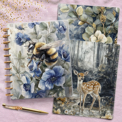 Floral Visions Big Happy Planner Cover, Laminated Cover Bundle Set, Journal Accessory, Classic Planner Supply Insert, TUL Protective Cover