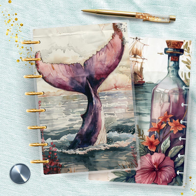 By the Sea Dream 8 Disc Bound Cover, TUL Junior Planner Bundle Set, Laminated Design, Planner Supply, Journal Accessory, Ring Planner Gift