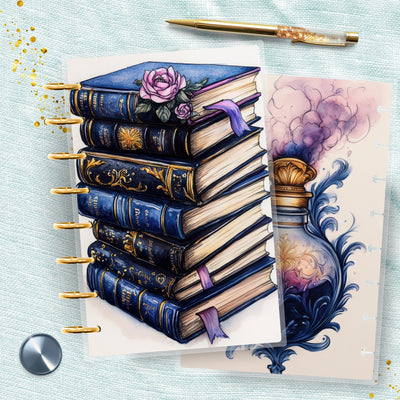 Twilight Florals 8 Disc Bound Cover, TUL Junior Planner Bundle Set, Laminated Design, Planner Supply, Journal Accessory, Ring Planner Gift